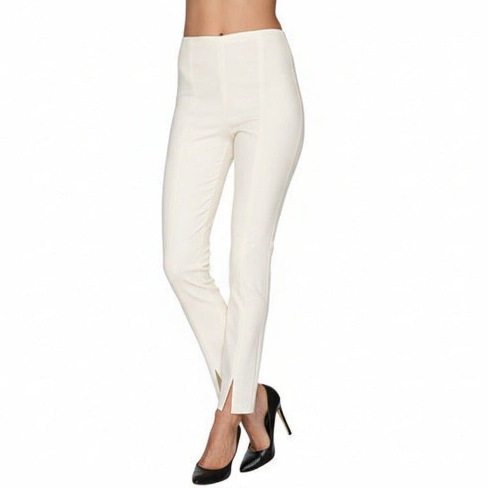 MESMERIZE Ivory Dress Pants Women’s 8 USA MADE Straight Leg 4 Way Stretch MARIEL